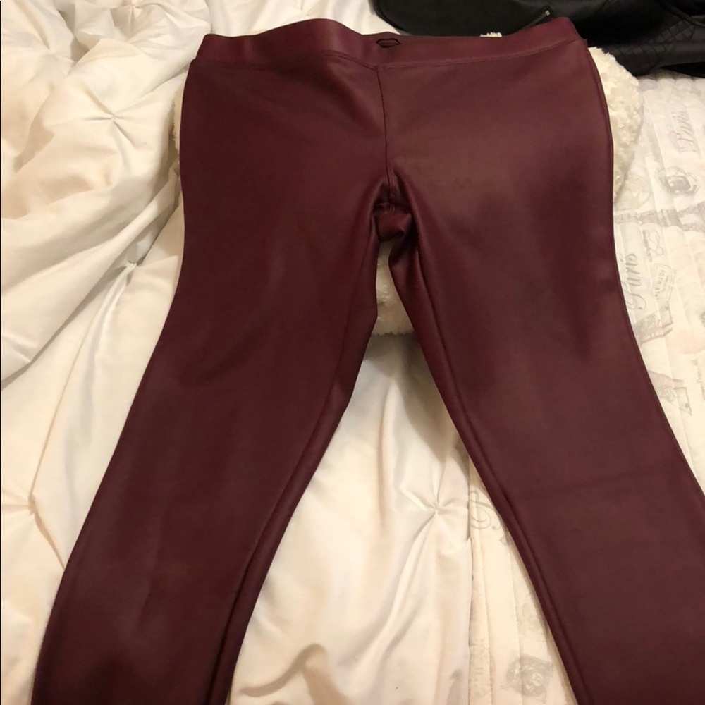 Express red/marroon faux leather size L